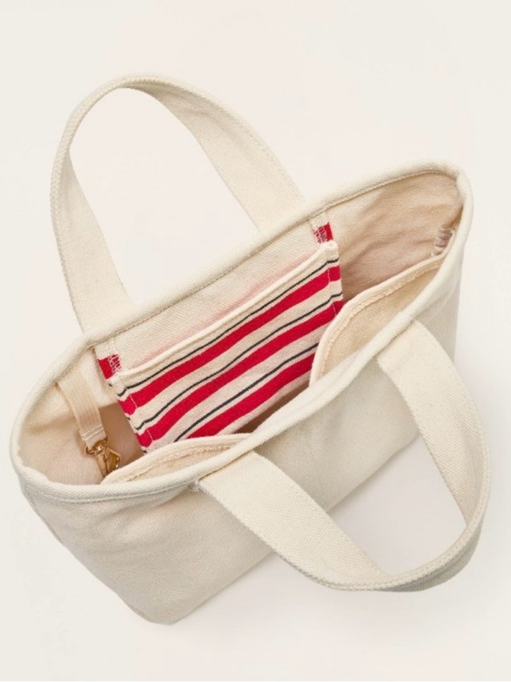 Parke x Target - Mini Canvas Tote Bag in Natural Cream with Red Embroidered Logo - Picture 16 of 16